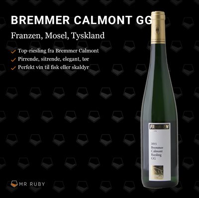 2016 Riesling, Bremmer Calmont GG, Weingut Franzen, Mosel, Tyskland